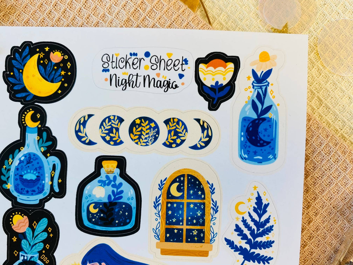 Split Moon Studios - Night Magic Sticker Sheet - Easter Stickers- Bullet Journal