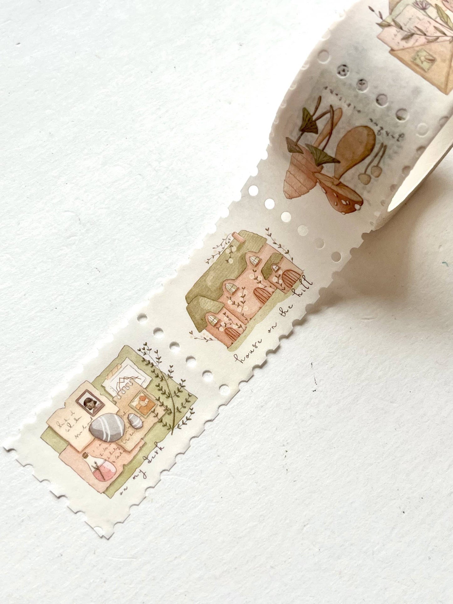 Washi tape wide - Postage stamp - At home