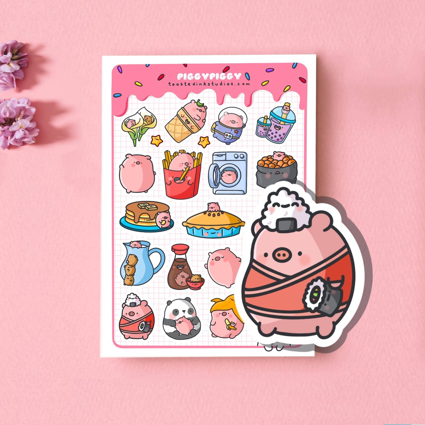 Toastedink - Pigs A5 Sticker Sheet