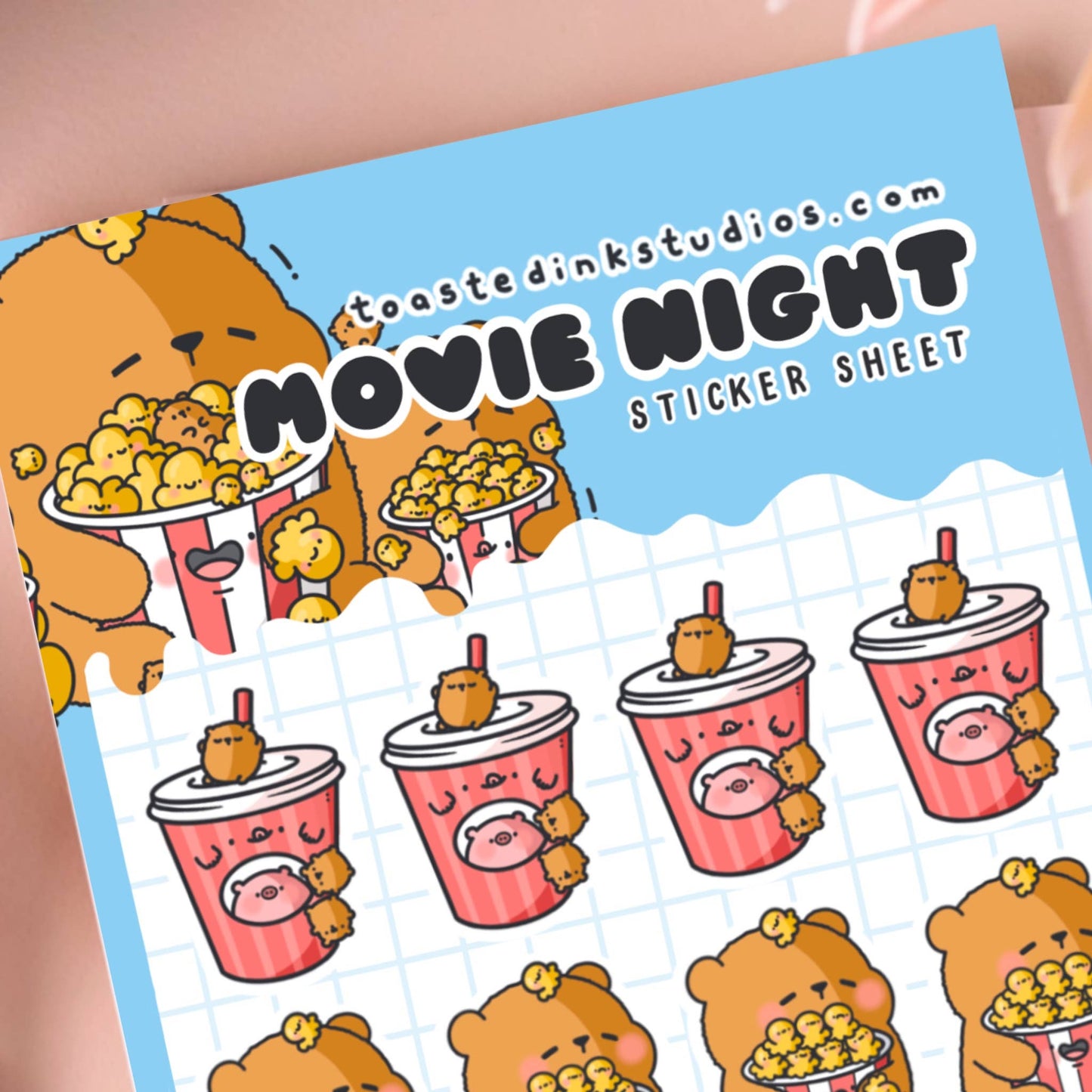 Toastedink - Cute Movie Night Planner Stickers