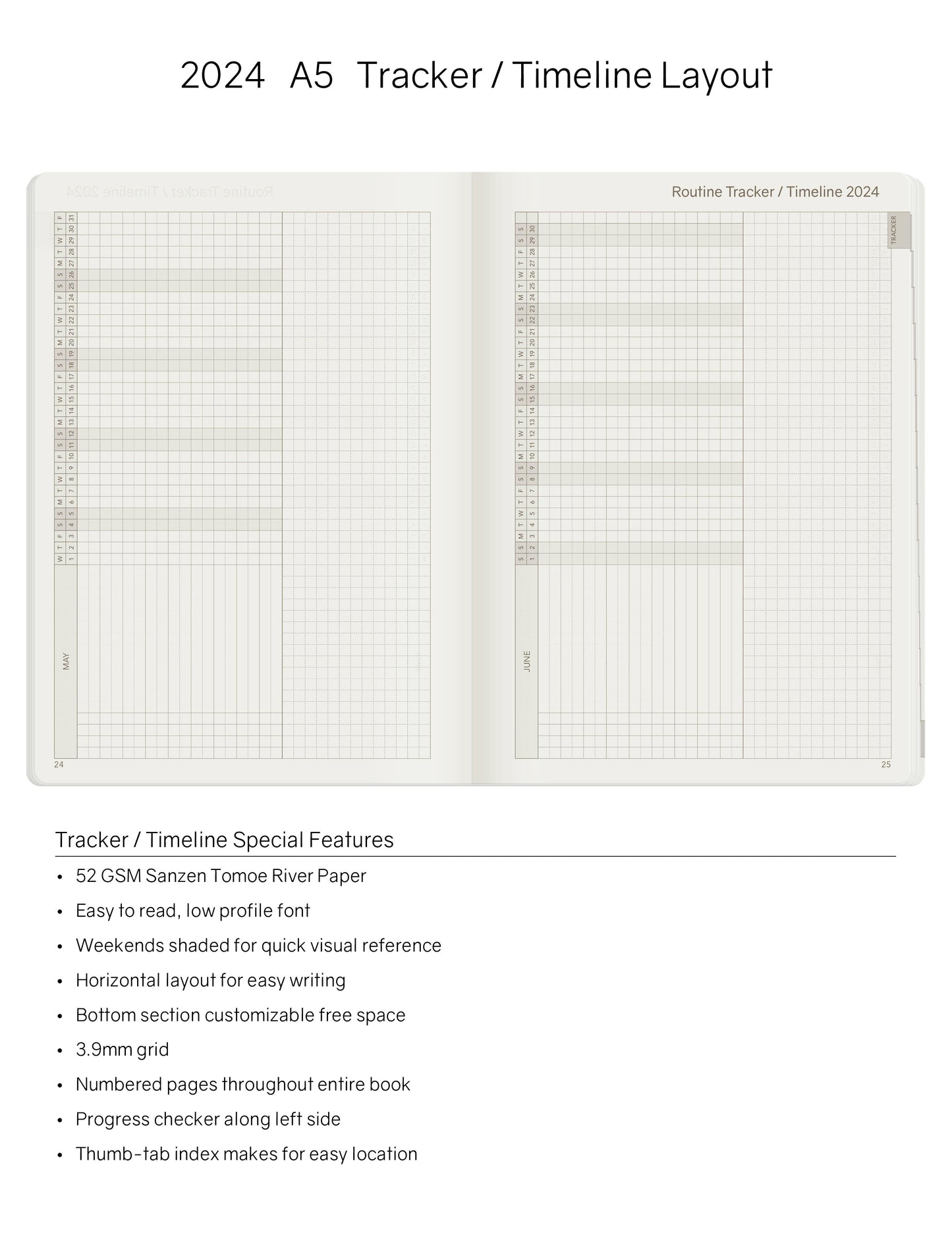 WONDERLAND 222 - A5 2024 Weekly Planner All in One - Unstacked Weekends
