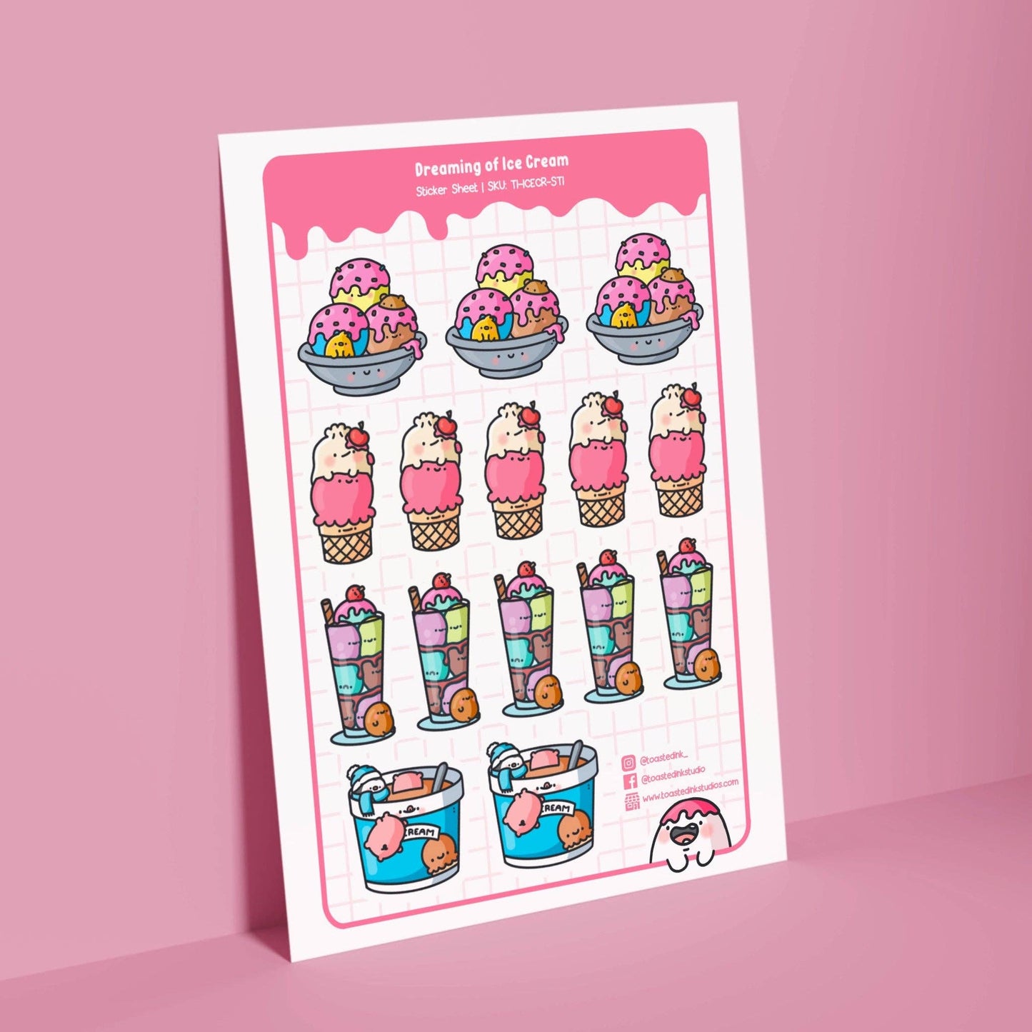 Toastedink - Cute Ice Cream Planner Stickers