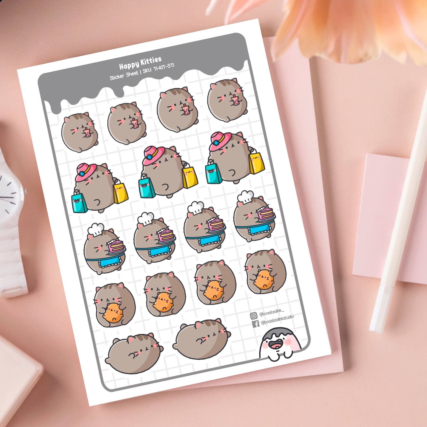 Toastedink - Cute Cats Planner Stickers
