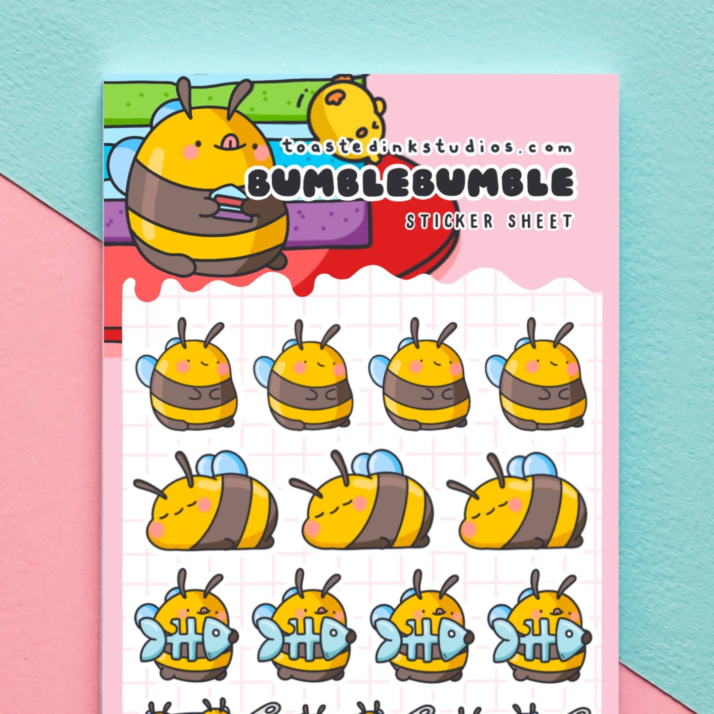 Toastedink - Cute Bumble bee Sticker Sheets