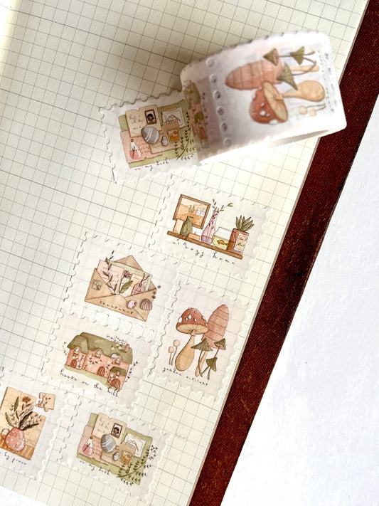 Washi tape wide - Postage stamp - At home