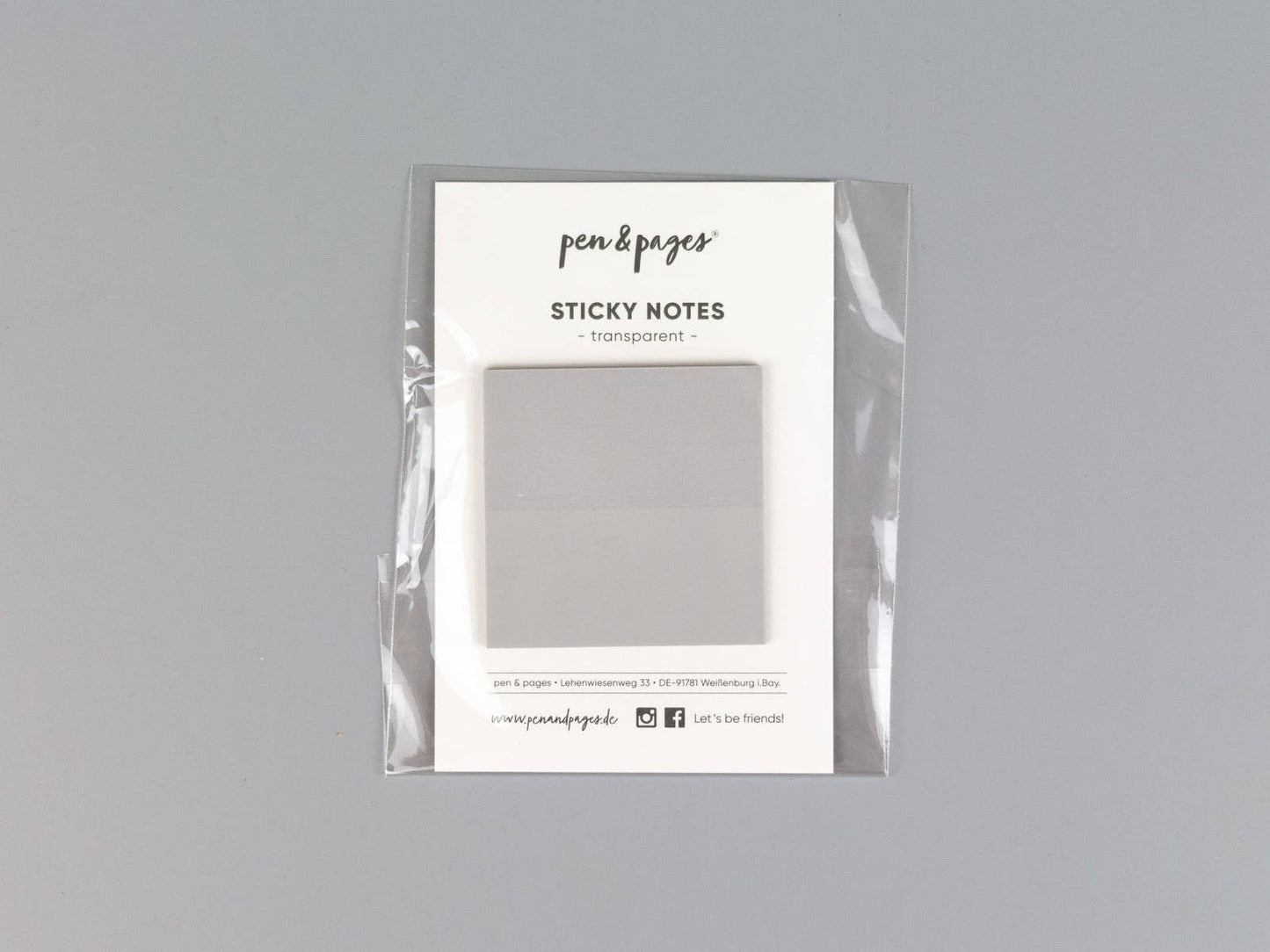 Sticky Notes “grey” - transparent - 5 x 5 cm