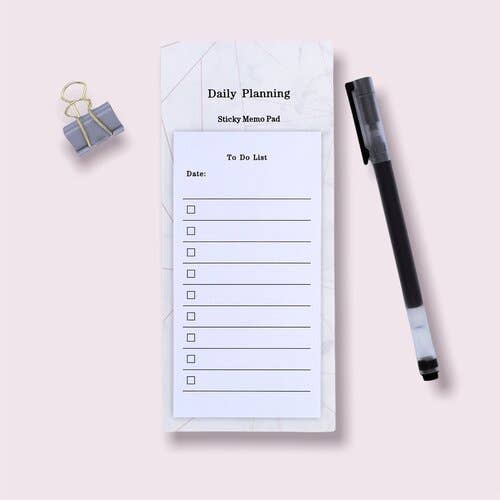 Rose Gold Marble Theme - Daily Planning Sticky Pad