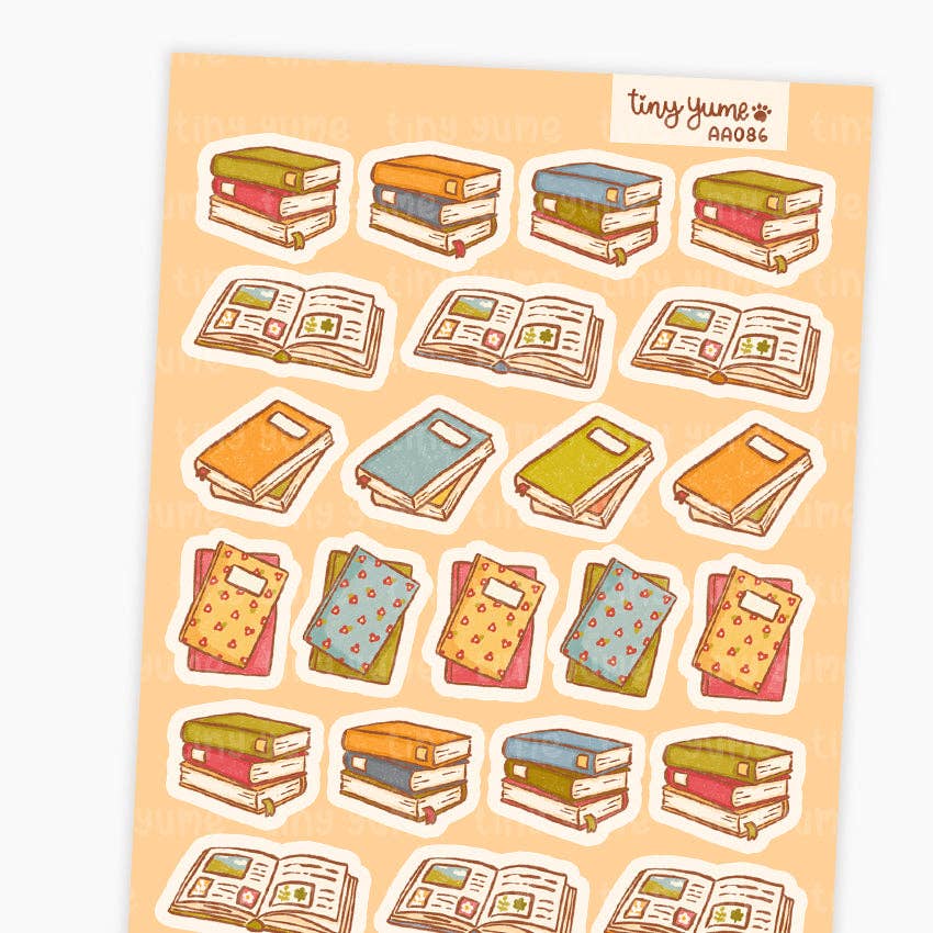 Tiny Yume - Books sticker sheet