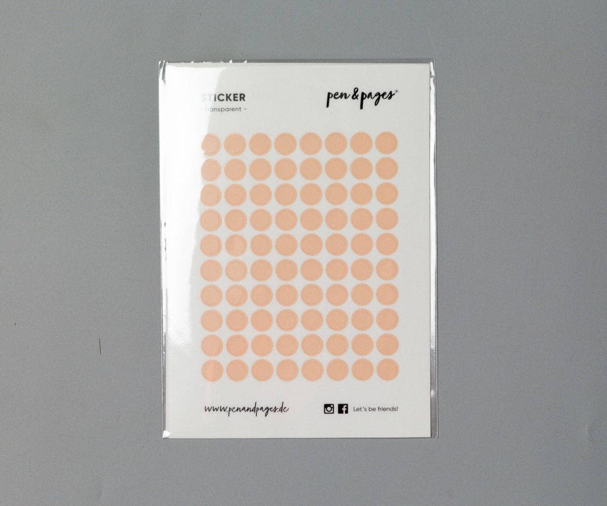 Sticker Set - Clear Dots & Squares - Dusty Pink
