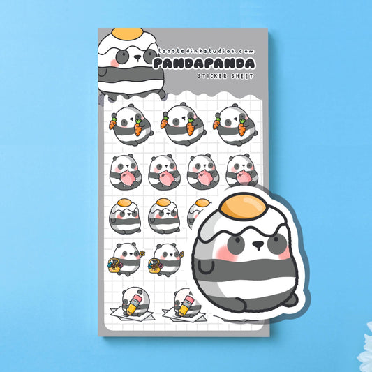 Toastedink - Cute Panda Sticker Sheet