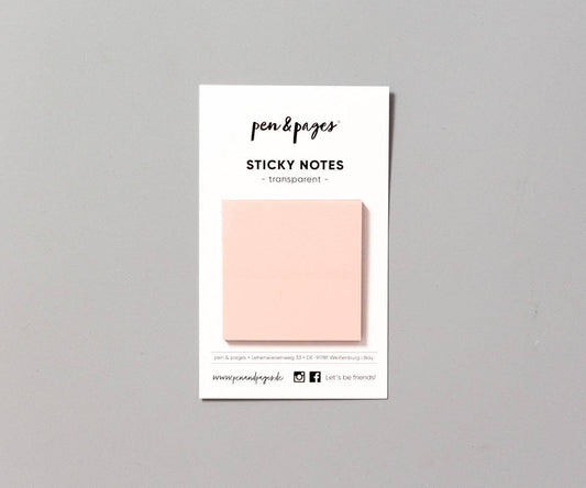 Sticky Notes - transparent sticky notes - dusky pink