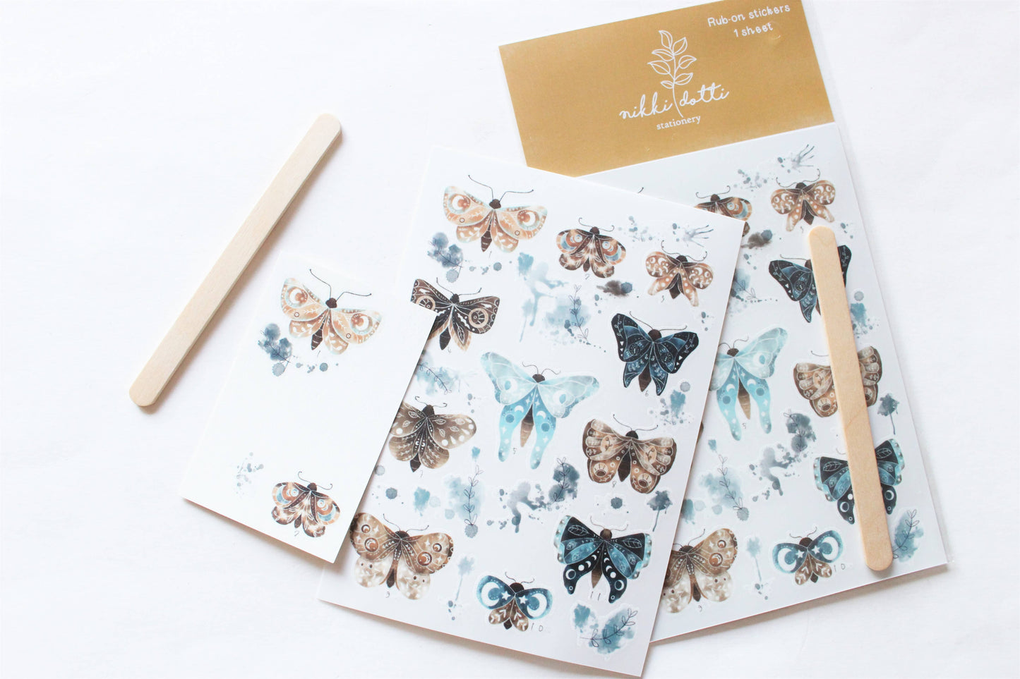 Nikki Dotti Rub on stickers - Watercolor Butterflies