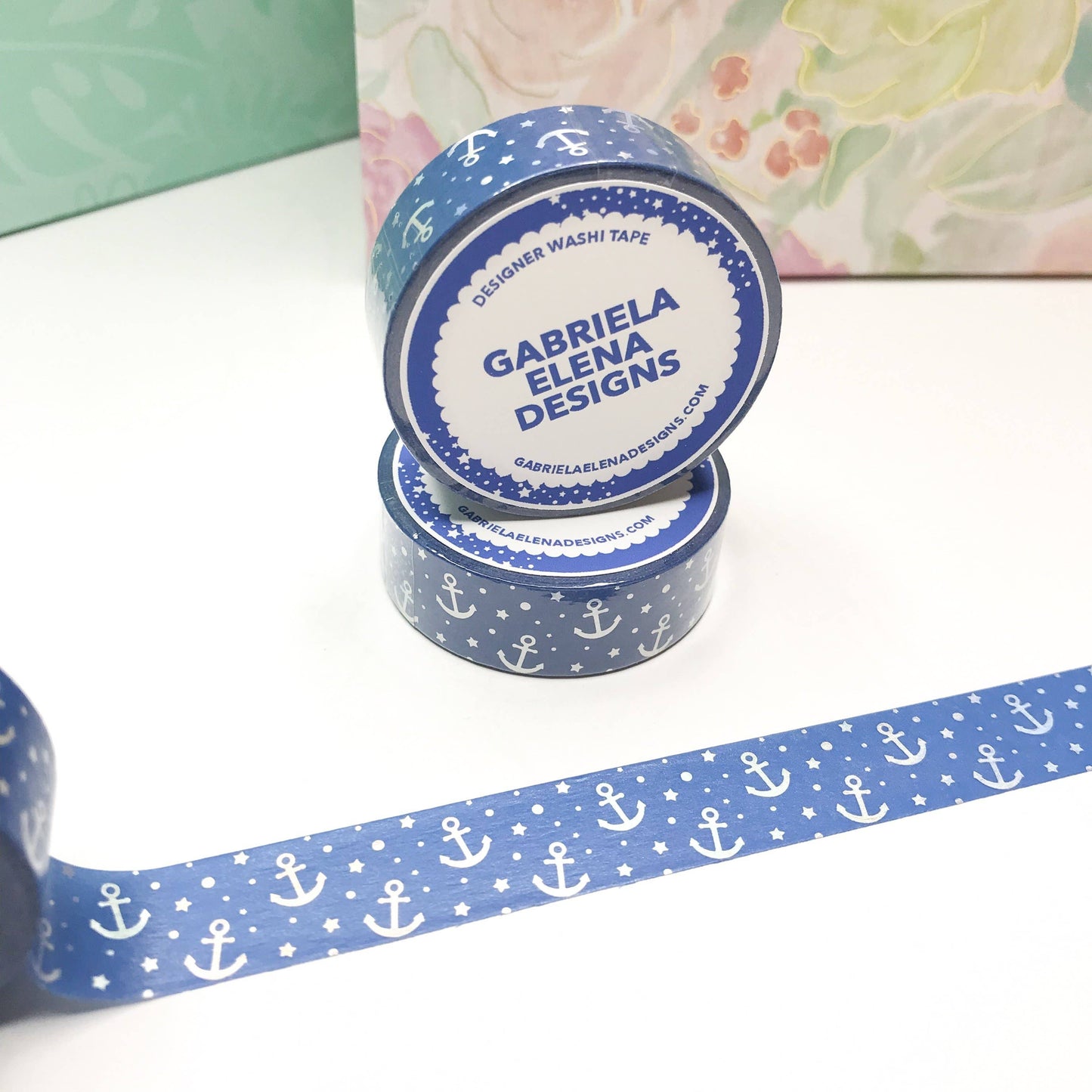 Washi Tape - Blue Anchor Holographic Foil