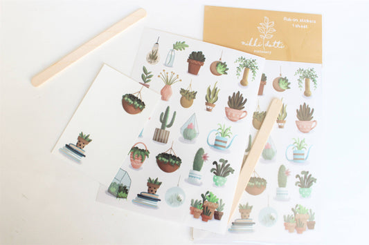 Nikki Dotti Rub on stickers - Plants and Pots