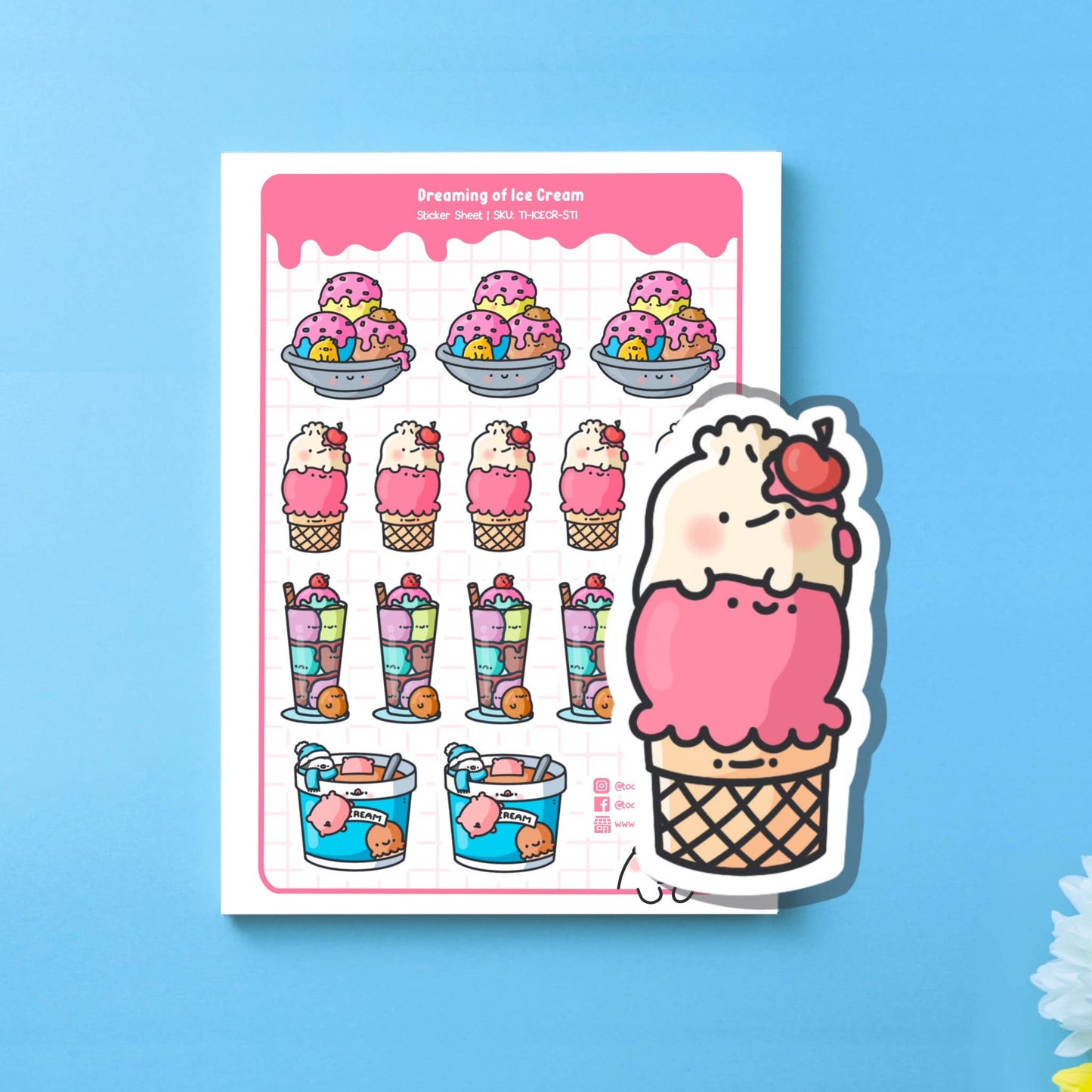 Toastedink - Cute Ice Cream Planner Stickers